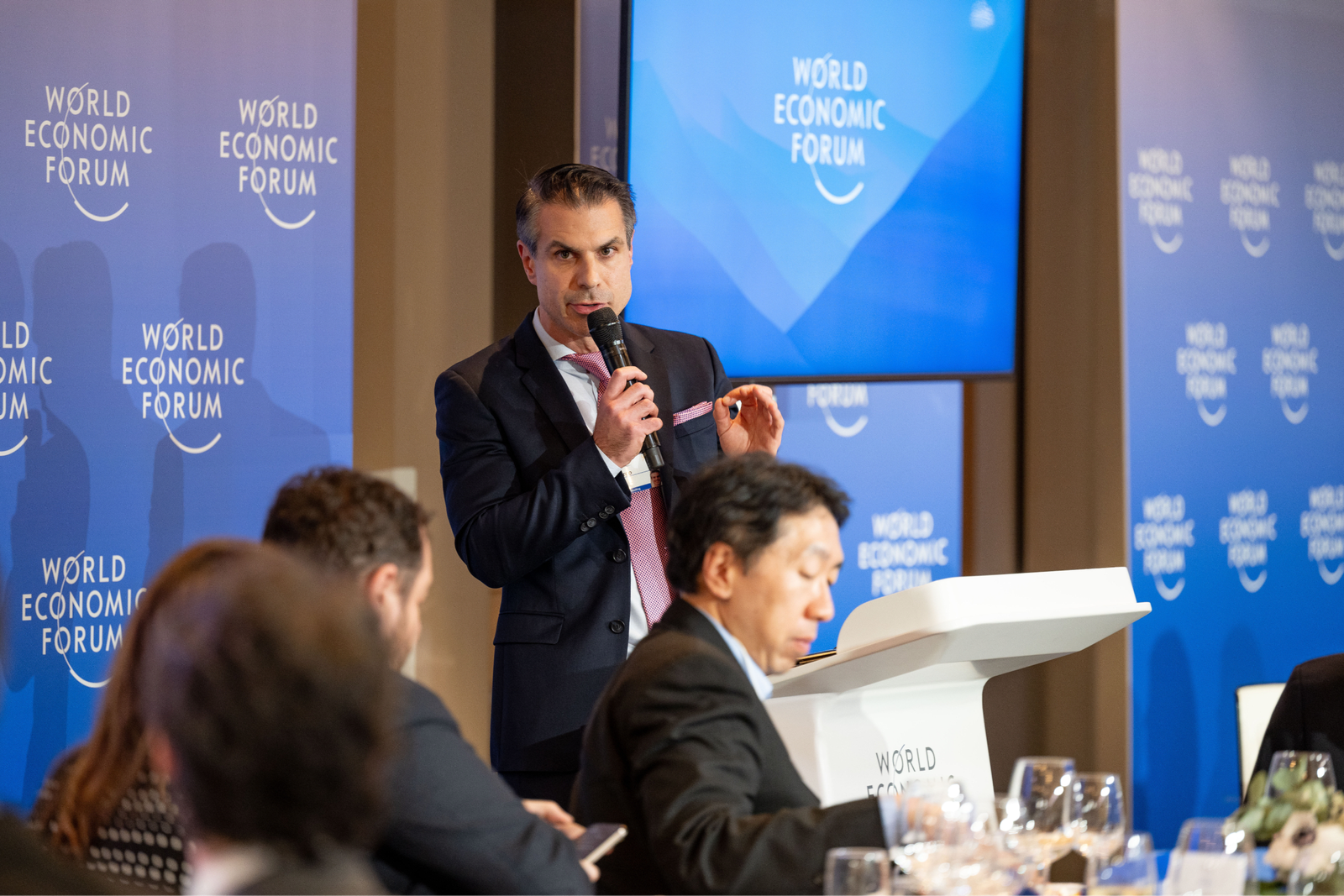 Nacho De Marco, CEO of EdgeConsulx, speaking at the World Economic Forum in Davos